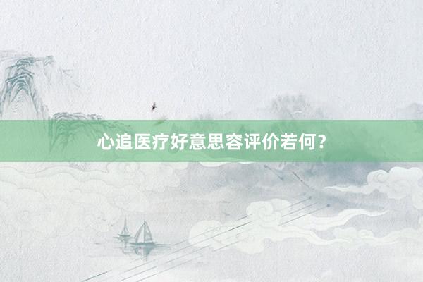 心追医疗好意思容评价若何？