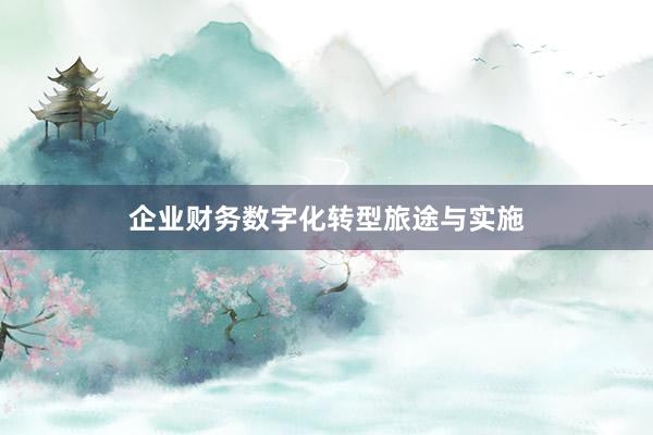企业财务数字化转型旅途与实施